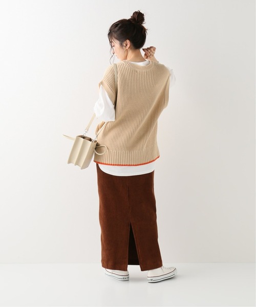 Simplicite(サンプリシテ)の「ニットベスト ロンTEE SET◆(ニット/セーター・レディース・ホワイト/ベージュ/ネイビー・FREE)」の16枚目の写真