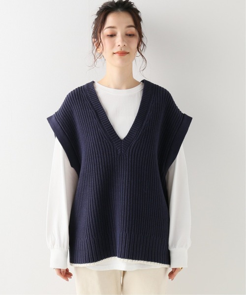 Simplicite(サンプリシテ)の「ニットベスト ロンTEE SET◆(ニット/セーター・レディース・ホワイト/ベージュ/ネイビー・FREE)」の20枚目の写真