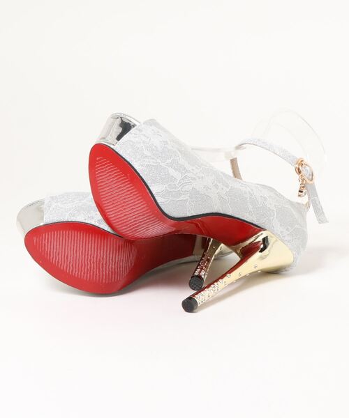 Elvis Luce（エルビスルーチェ）の「ElvisLuce(エルビスルーチェ) オープントゥアンクルストラップストーム入り厚底 パンプス（パンプス・レディース・ブラック/シルバー/ゴールド・LL/S/M/L）」の5枚目の写真