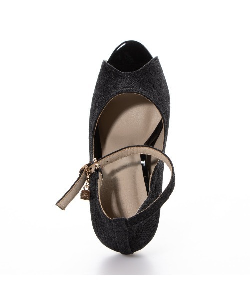 Elvis Luce（エルビスルーチェ）の「ElvisLuce(エルビスルーチェ) オープントゥアンクルストラップストーム入り厚底 パンプス（パンプス・レディース・ブラック/シルバー/ゴールド・LL/S/M/L）」の15枚目の写真