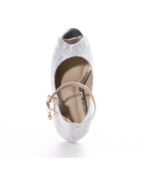 Elvis Luce（エルビスルーチェ）の「ElvisLuce(エルビスルーチェ) オープントゥアンクルストラップストーム入り厚底 パンプス（パンプス・レディース・ブラック/シルバー/ゴールド・LL/S/M/L）」の16枚目の写真