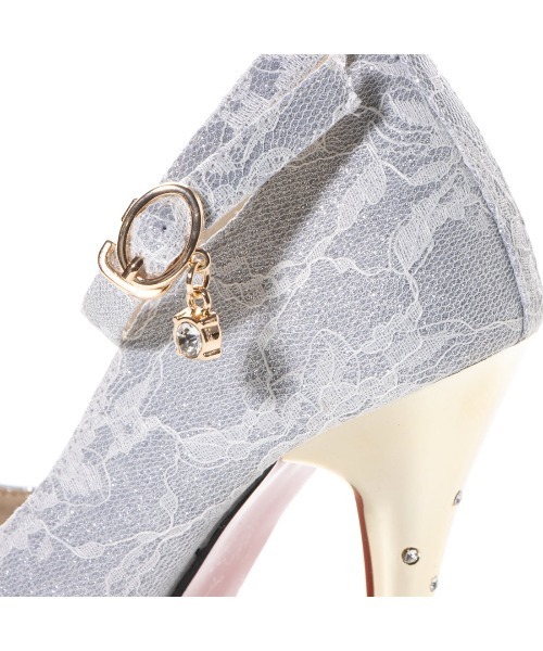 Elvis Luce（エルビスルーチェ）の「ElvisLuce(エルビスルーチェ) オープントゥアンクルストラップストーム入り厚底 パンプス（パンプス・レディース・ブラック/シルバー/ゴールド・LL/S/M/L）」の19枚目の写真