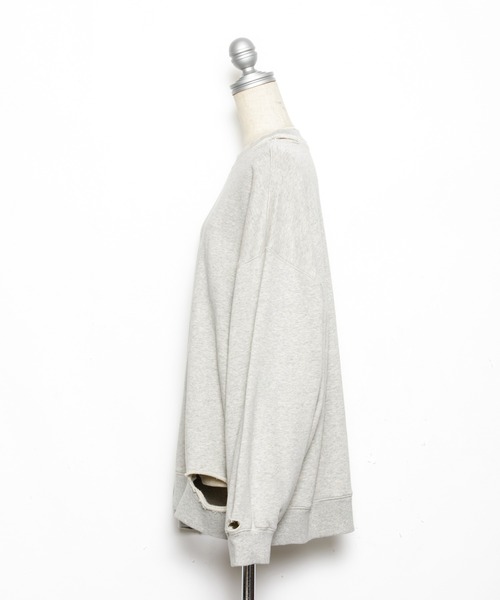 AS KNOW AS PINKY(アズノゥアズピンキー)の「ぱっくりウォッシュ裏毛プルオーバー(スウェット・レディース・ライトピンク/杢グレー/アイボリー/ブラック・FREE)」の16枚目の写真