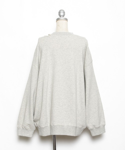 AS KNOW AS PINKY(アズノゥアズピンキー)の「ぱっくりウォッシュ裏毛プルオーバー(スウェット・レディース・ライトピンク/杢グレー/アイボリー/ブラック・FREE)」の6枚目の写真