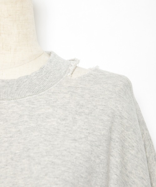 AS KNOW AS PINKY(アズノゥアズピンキー)の「ぱっくりウォッシュ裏毛プルオーバー(スウェット・レディース・ライトピンク/杢グレー/アイボリー/ブラック・FREE)」の8枚目の写真