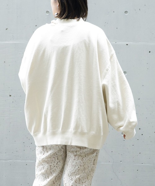 AS KNOW AS PINKY(アズノゥアズピンキー)の「ぱっくりウォッシュ裏毛プルオーバー(スウェット・レディース・ライトピンク/杢グレー/アイボリー/ブラック・FREE)」の22枚目の写真