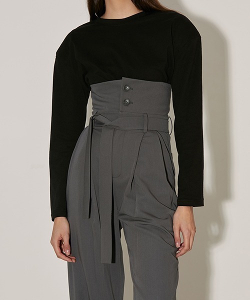 UNSPOKEN（アンスポクン）の「【UNSPOKEN】Super high-waist pants FAZ20063chw（スラックス・レディース・グレー・S/L/M）」の15枚目の写真