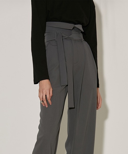 UNSPOKEN（アンスポクン）の「【UNSPOKEN】Super high-waist pants FAZ20063chw（スラックス・レディース・グレー・S/L/M）」の6枚目の写真