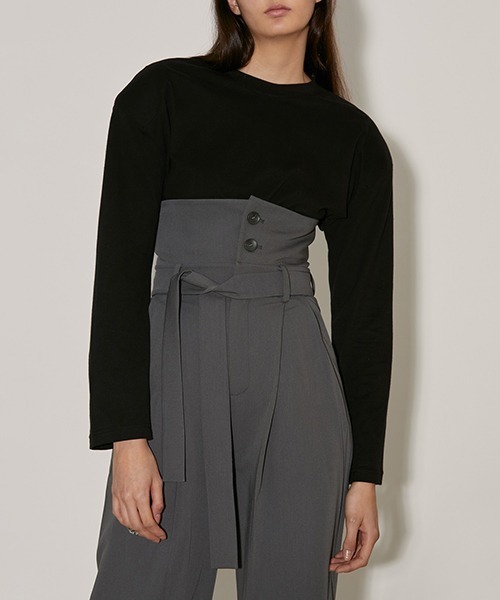 UNSPOKEN（アンスポクン）の「【UNSPOKEN】Super high-waist pants FAZ20063chw（スラックス・レディース・グレー・S/L/M）」の11枚目の写真