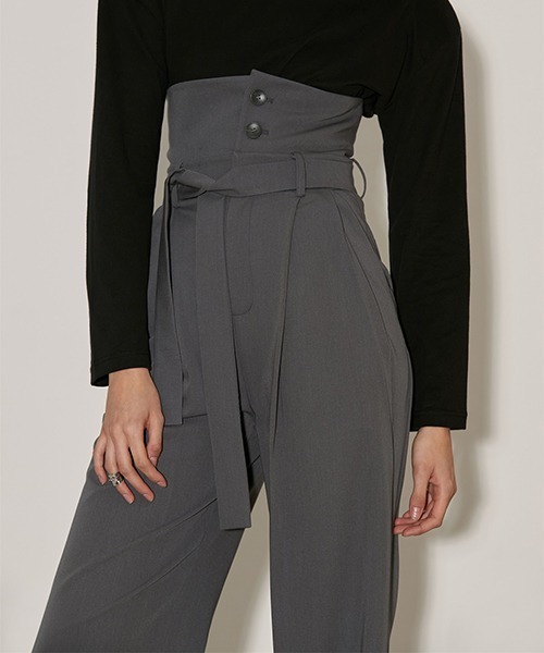 UNSPOKEN（アンスポクン）の「【UNSPOKEN】Super high-waist pants FAZ20063chw（スラックス・レディース・グレー・S/L/M）」の13枚目の写真
