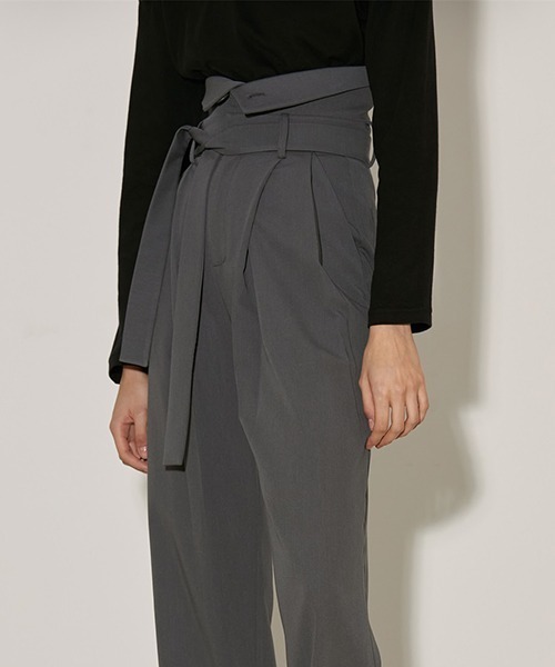 UNSPOKEN（アンスポクン）の「【UNSPOKEN】Super high-waist pants FAZ20063chw（スラックス・レディース・グレー・S/L/M）」の5枚目の写真