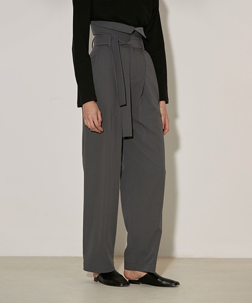 UNSPOKEN（アンスポクン）の「【UNSPOKEN】Super high-waist pants FAZ20063chw（スラックス・レディース・グレー・S/L/M）」の3枚目の写真