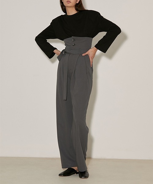 UNSPOKEN（アンスポクン）の「【UNSPOKEN】Super high-waist pants FAZ20063chw（スラックス・レディース・グレー・S/L/M）」の17枚目の写真