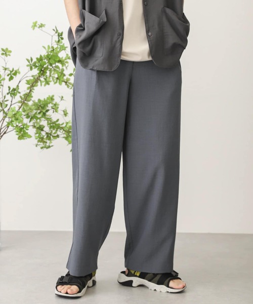 SENSE OF PLACE by URBAN RESEARCH(センスオブプレイスバイアーバンリサーチ)の「リネンライクタックワイドパンツ(その他パンツ・メンズ・ブルー/アイボリー/ブラウン/チャコールグレー/ミント・LARGE/MEDIUM)」の7枚目の写真