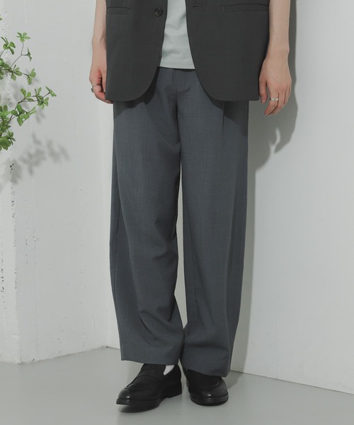 SENSE OF PLACE by URBAN RESEARCH(センスオブプレイスバイアーバンリサーチ)の「リネンライクタックワイドパンツ(その他パンツ・メンズ・ブルー/アイボリー/ブラウン/チャコールグレー/ミント・LARGE/MEDIUM)」の10枚目の写真