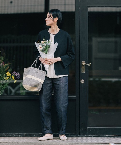 siiwa（シーワ）の「siiwa　綿麻デニムストレートパンツ（デニムパンツ・レディース・インディゴブルー・1/0）」の7枚目の写真