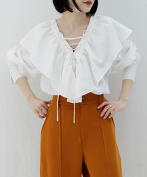 Kastane | 編み上げフリル衿ブラウス(シャツ/ブラウス)