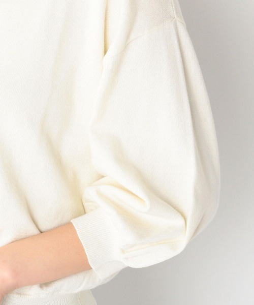 MEW'S REFINED CLOTHES(ミューズリファインドクローズ)の「ウォッシャブルパフゆるカーディガン(カーディガン/ボレロ・レディース・ネイビー/ホワイト/ライトブルー・MEDIUM)」の10枚目の写真