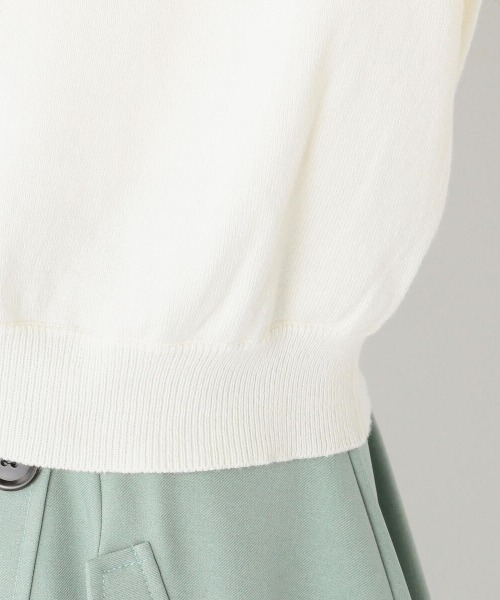 MEW'S REFINED CLOTHES(ミューズリファインドクローズ)の「ウォッシャブルパフゆるカーディガン(カーディガン/ボレロ・レディース・ネイビー/ホワイト/ライトブルー・MEDIUM)」の11枚目の写真