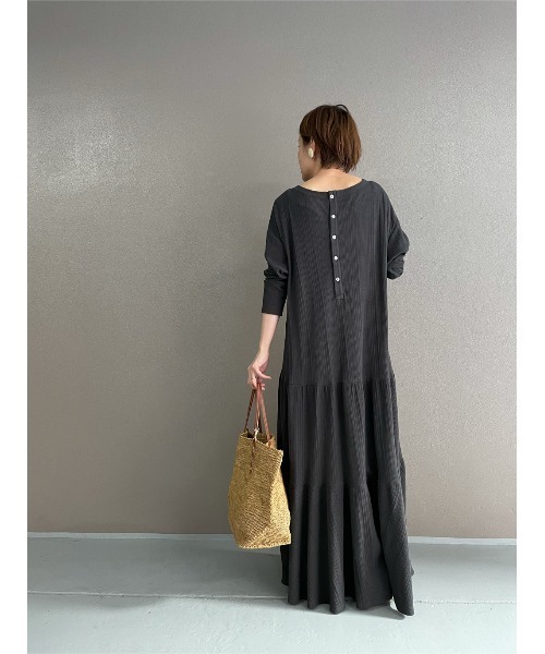 BEARDSLEY（ビアズリー）の「ツイストテレコワンピース（ワンピース・レディース・グレー/アイボリー・FREE）」の11枚目の写真