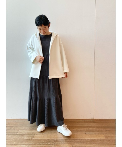 BEARDSLEY（ビアズリー）の「ツイストテレコワンピース（ワンピース・レディース・グレー/アイボリー・FREE）」の13枚目の写真