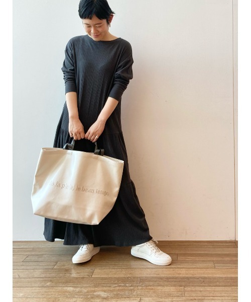 BEARDSLEY（ビアズリー）の「ツイストテレコワンピース（ワンピース・レディース・グレー/アイボリー・FREE）」の20枚目の写真