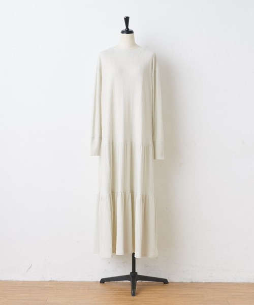 BEARDSLEY（ビアズリー）の「ツイストテレコワンピース（ワンピース・レディース・グレー/アイボリー・FREE）」の18枚目の写真