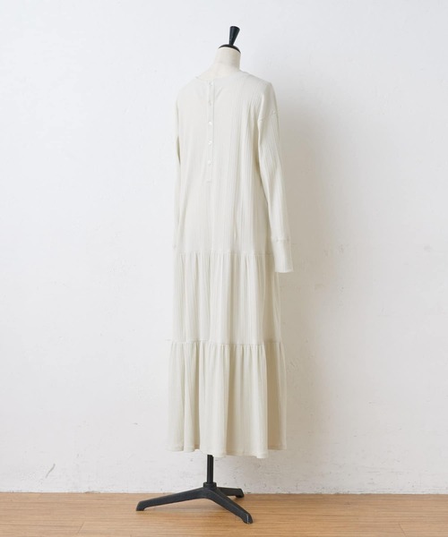 BEARDSLEY（ビアズリー）の「ツイストテレコワンピース（ワンピース・レディース・グレー/アイボリー・FREE）」の7枚目の写真