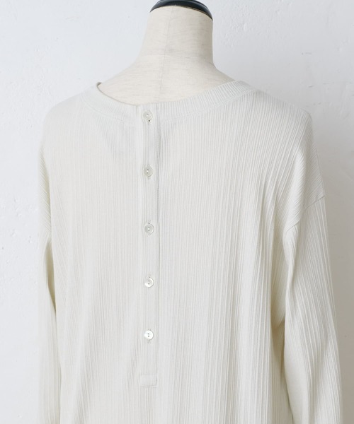 BEARDSLEY（ビアズリー）の「ツイストテレコワンピース（ワンピース・レディース・グレー/アイボリー・FREE）」の4枚目の写真