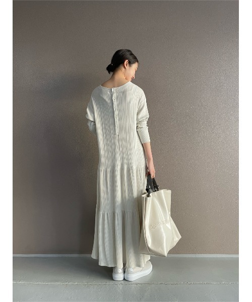 BEARDSLEY（ビアズリー）の「ツイストテレコワンピース（ワンピース・レディース・グレー/アイボリー・FREE）」の17枚目の写真