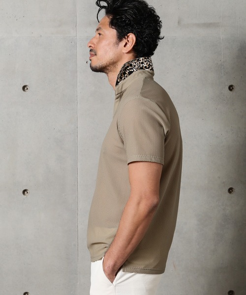 MEN'S BIGI（メンズビギ）の「ハニカムメッシュ スキッパーポロシャツ（ポロシャツ・メンズ・ベージュ/カーキ/ネイビー・1/2/3）」の6枚目の写真
