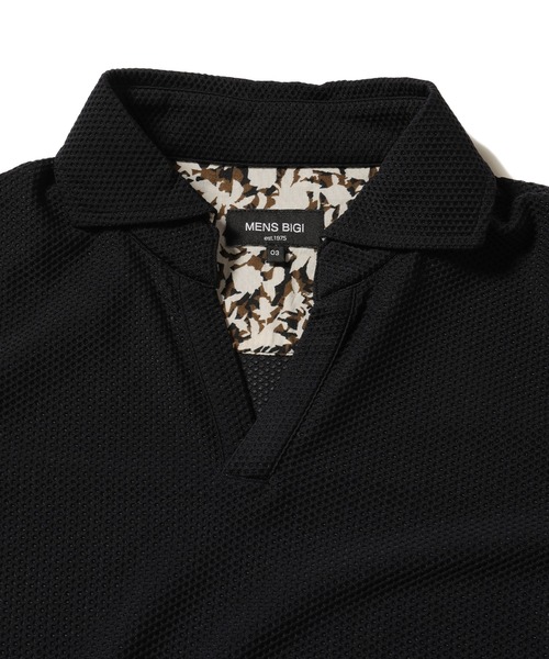 MEN'S BIGI（メンズビギ）の「ハニカムメッシュ スキッパーポロシャツ（ポロシャツ・メンズ・ベージュ/カーキ/ネイビー・1/2/3）」の14枚目の写真