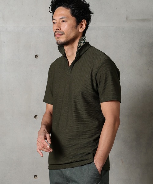 MEN'S BIGI（メンズビギ）の「ハニカムメッシュ スキッパーポロシャツ（ポロシャツ・メンズ・ベージュ/カーキ/ネイビー・1/2/3）」の21枚目の写真