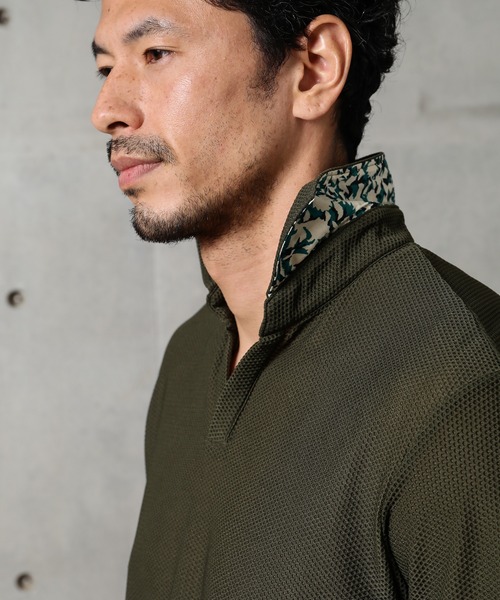 MEN'S BIGI（メンズビギ）の「ハニカムメッシュ スキッパーポロシャツ（ポロシャツ・メンズ・ベージュ/カーキ/ネイビー・1/2/3）」の22枚目の写真