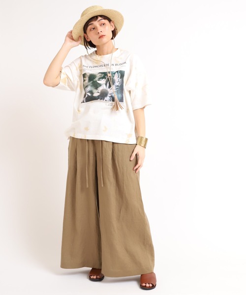 RNA-N(アールエヌエーエヌ)の「R3845 リネンイージーワイドパンツ(その他パンツ・レディース・ブラック/オリーブ/キャメル・MEDIUM)」の3枚目の写真