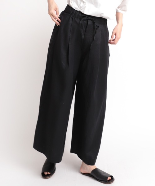 RNA-N(アールエヌエーエヌ)の「R3845 リネンイージーワイドパンツ(その他パンツ・レディース・ブラック/オリーブ/キャメル・MEDIUM)」の2枚目の写真