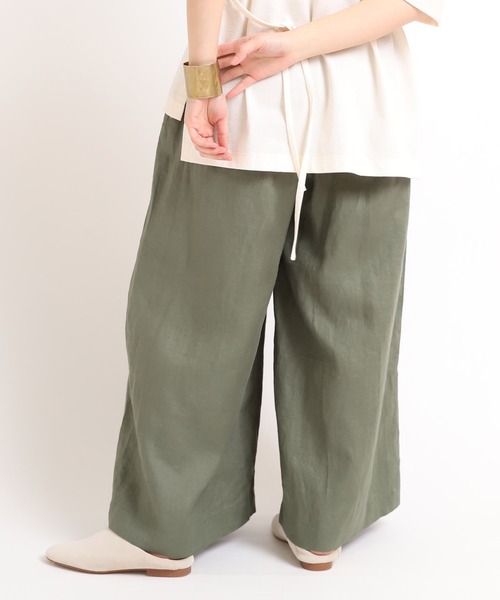 RNA-N(アールエヌエーエヌ)の「R3845 リネンイージーワイドパンツ(その他パンツ・レディース・ブラック/オリーブ/キャメル・MEDIUM)」の8枚目の写真