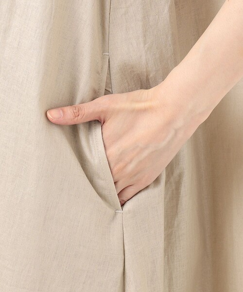SHARE PARK(シェアパーク)の「【洗える】リネンレーヨンノースリーブワンピース(ワンピース・レディース・ダークブラウン系/ベージュ系・1)」の12枚目の写真