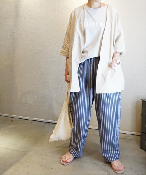 ジャーナルスタンダード ラックス ストライプ イージークロップドパンツ JOURNAL STANDARD LUXE（ジャーナルスタンダード ラックス）の