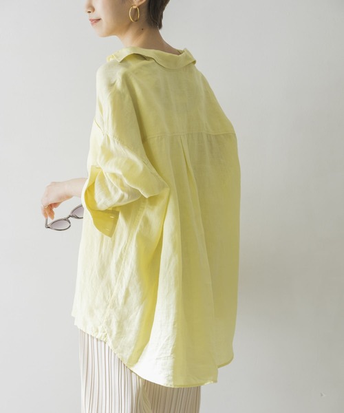 URBAN RESEARCH(アーバンリサーチ)の「BARBARAリネンオーバーシャツ(シャツ/ブラウス・レディース・ブラウン/イエロー/ナチュラル・FREE)」の14枚目の写真