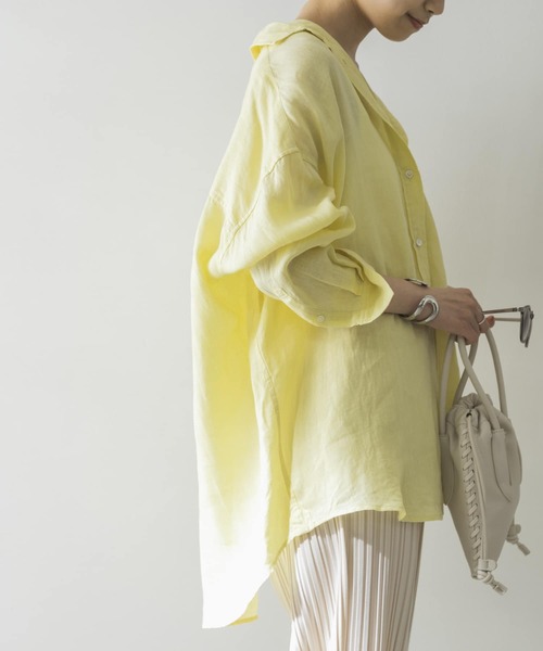 URBAN RESEARCH(アーバンリサーチ)の「BARBARAリネンオーバーシャツ(シャツ/ブラウス・レディース・ブラウン/イエロー/ナチュラル・FREE)」の15枚目の写真
