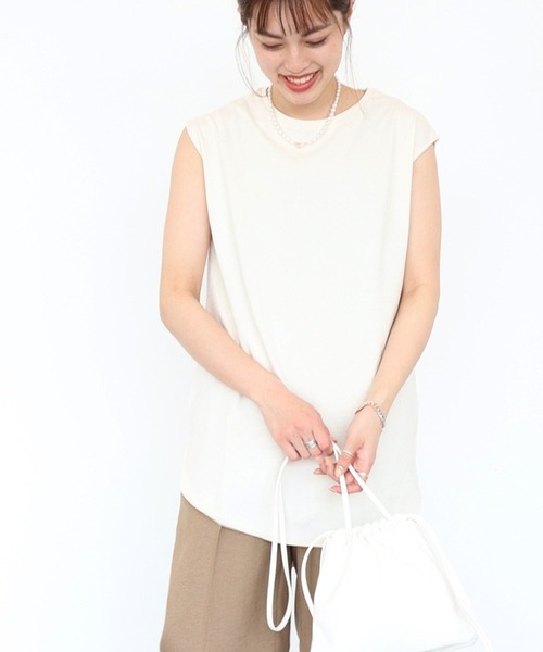 archivio - 40 白　ARCHIVIO ノースリーブ　プルオーバー　ピンクロゴ Spick & Span｜ミニ裏毛ロゴノースリーブプルオーバー | Rakuten