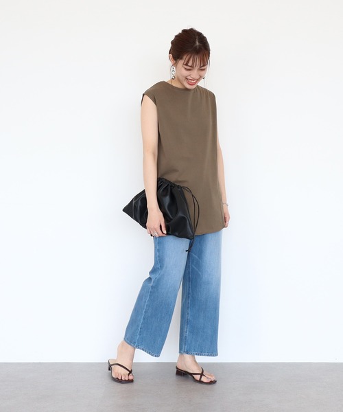 AMERICAN HOLIC（アメリカンホリック）の「ロゴノースリーブカットプルオーバー（Tシャツ/カットソー・レディース・アイボリー/ブラック/レッド/カーキ/サックスブルー・M/L）」の6枚目の写真