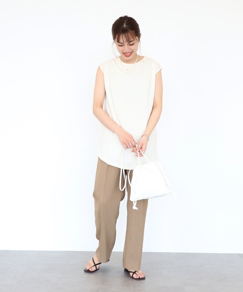 AMERICAN HOLIC（アメリカンホリック）の「ロゴノースリーブカットプルオーバー（Tシャツ/カットソー・レディース・アイボリー/ブラック/レッド/カーキ/サックスブルー・M/L）」の11枚目の写真