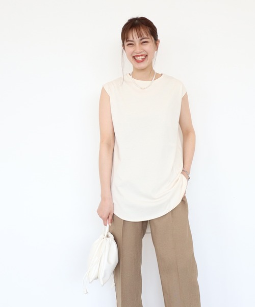 AMERICAN HOLIC（アメリカンホリック）の「ロゴノースリーブカットプルオーバー（Tシャツ/カットソー・レディース・アイボリー/ブラック/レッド/カーキ/サックスブルー・M/L）」の10枚目の写真