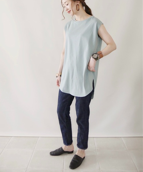 AMERICAN HOLIC（アメリカンホリック）の「ロゴノースリーブカットプルオーバー（Tシャツ/カットソー・レディース・アイボリー/ブラック/レッド/カーキ/サックスブルー・M/L）」の13枚目の写真