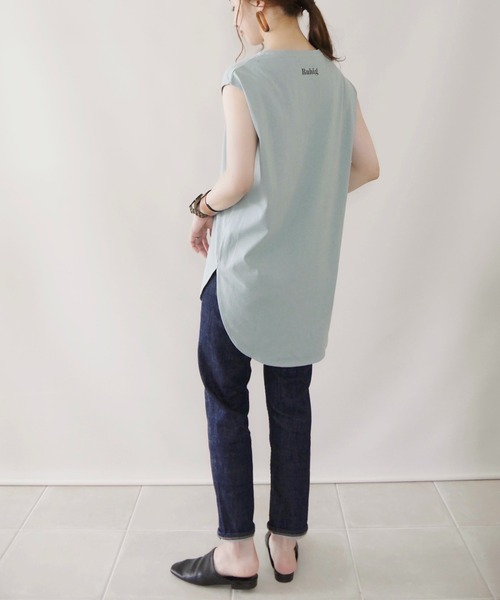 AMERICAN HOLIC（アメリカンホリック）の「ロゴノースリーブカットプルオーバー（Tシャツ/カットソー・レディース・アイボリー/ブラック/レッド/カーキ/サックスブルー・M/L）」の15枚目の写真