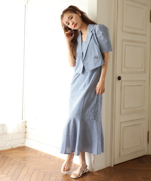 one after another NICE CLAUP（ワンアフターアナザーナイスクラップ）の「ショートテーラードジャケット（その他アウター・レディース・アイボリー/ブラック/ブルー系その他/ベージュ系その他/ブラック系その他・FREE）」の9枚目の写真