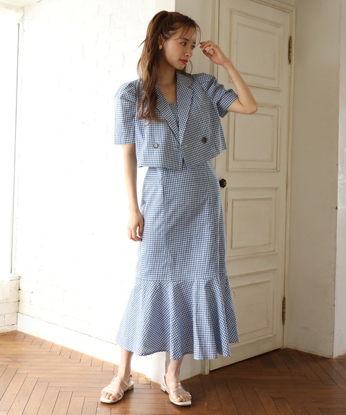 one after another NICE CLAUP（ワンアフターアナザーナイスクラップ）の「ショートテーラードジャケット（その他アウター・レディース・アイボリー/ブラック/ブルー系その他/ベージュ系その他/ブラック系その他・FREE）」の10枚目の写真