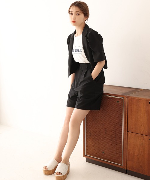 one after another NICE CLAUP（ワンアフターアナザーナイスクラップ）の「ショートテーラードジャケット（その他アウター・レディース・アイボリー/ブラック/ブルー系その他/ベージュ系その他/ブラック系その他・FREE）」の22枚目の写真